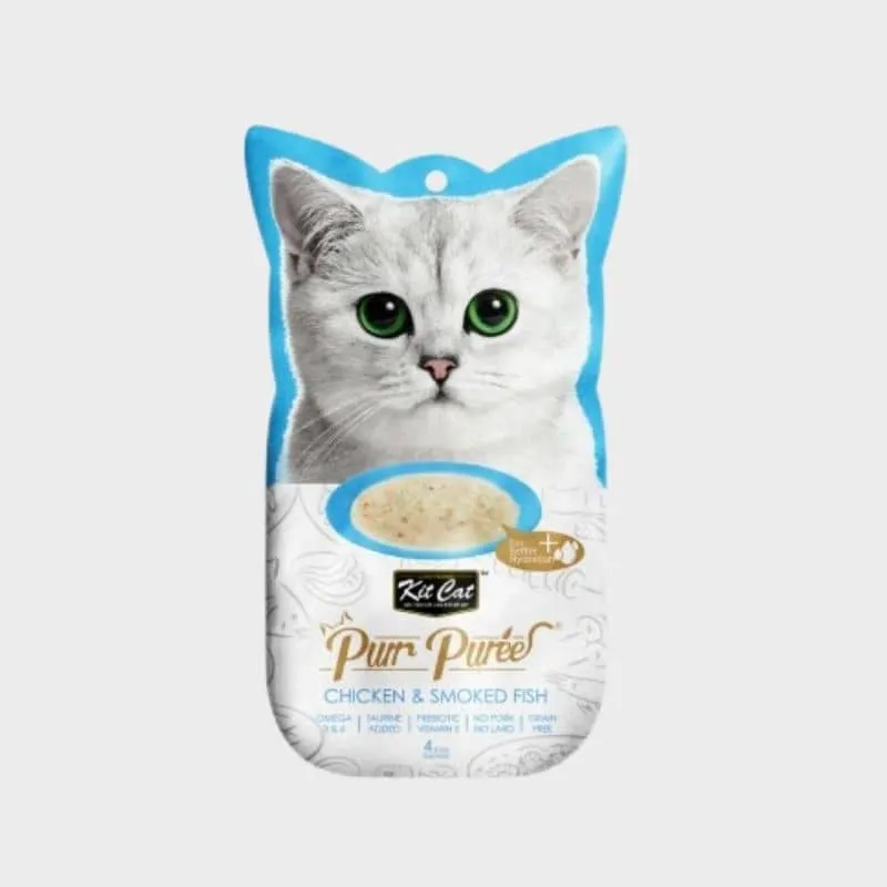 FRIANDISE LIQUIDE POUR CHAT - PURÉE POULET & POISSON FUMÉ