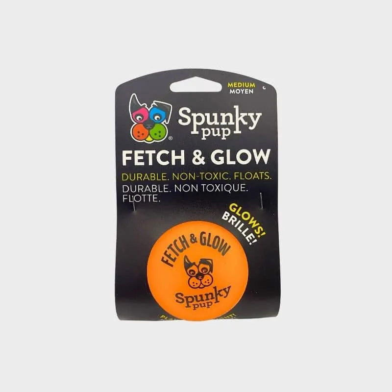 BALLE PHOSPHORESCENTE POUR CHIEN TAILLE M - FETCH & GLOW (BRILLE DANS LE NOIR)