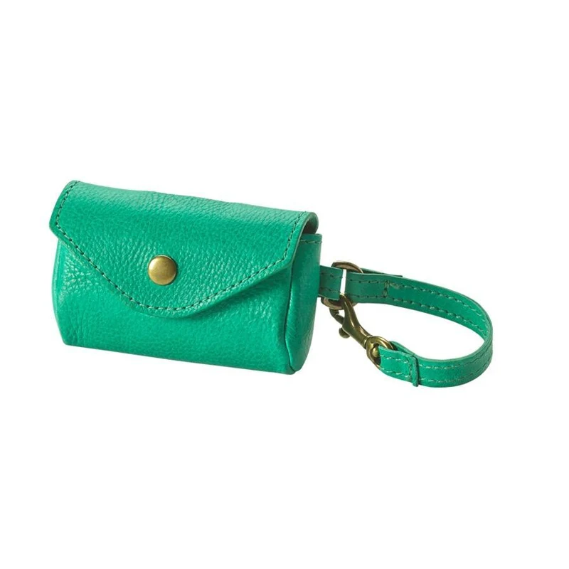 Italian Leather Dog Waste Bag Holder - Personalized