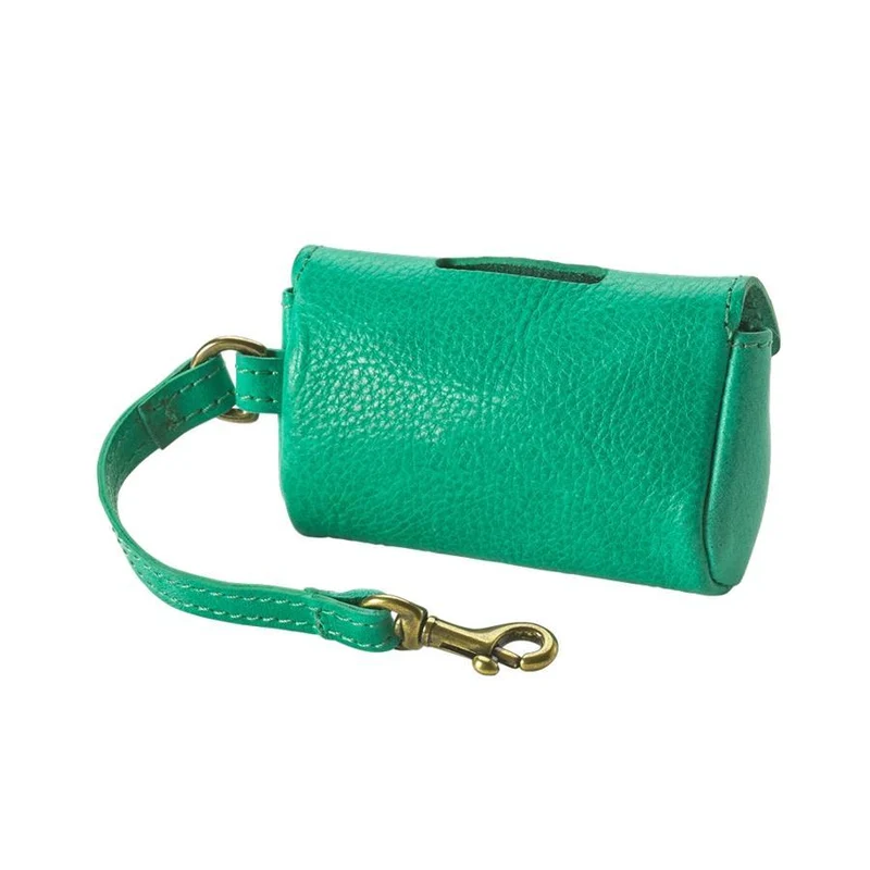 Italian Leather Dog Waste Bag Holder - Personalized