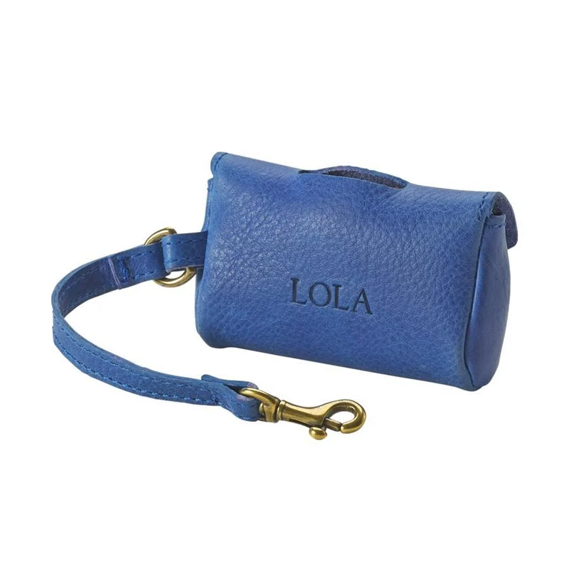 Italian Leather Dog Waste Bag Holder - Personalized
