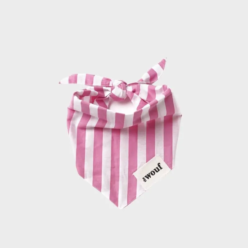 BANDANA POUR CHIEN - RAYURES ROSE