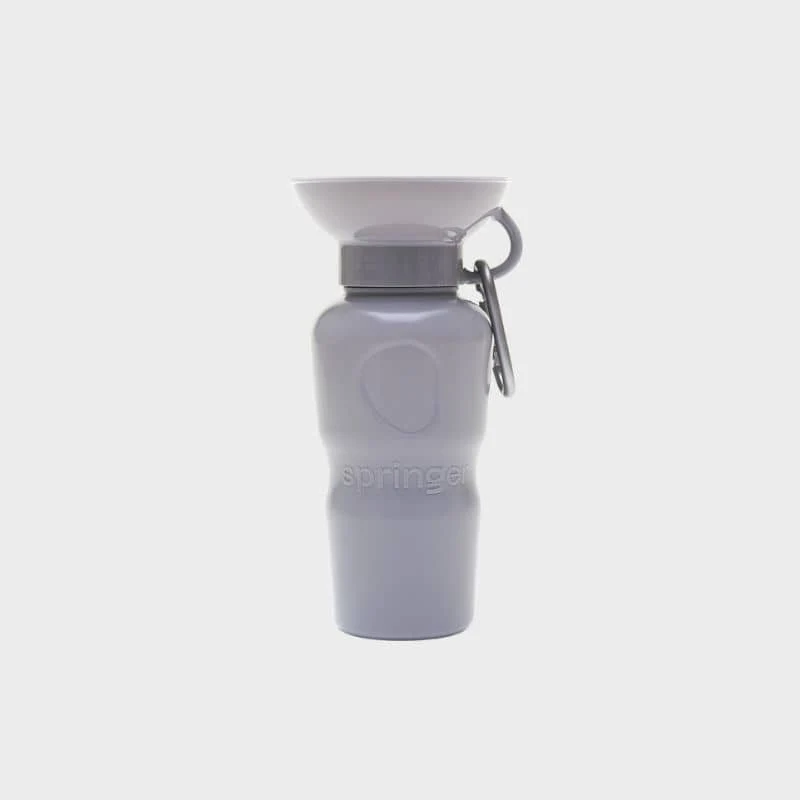GOURDE PORTABLE POUR CHIEN AVEC RÉSERVOIR D'EAU - GRIS (TAILLE L - 650ML)