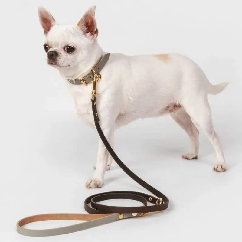 LAISSE EN CUIR POUR CHIEN (SANS POIGNÉE) - NOIR