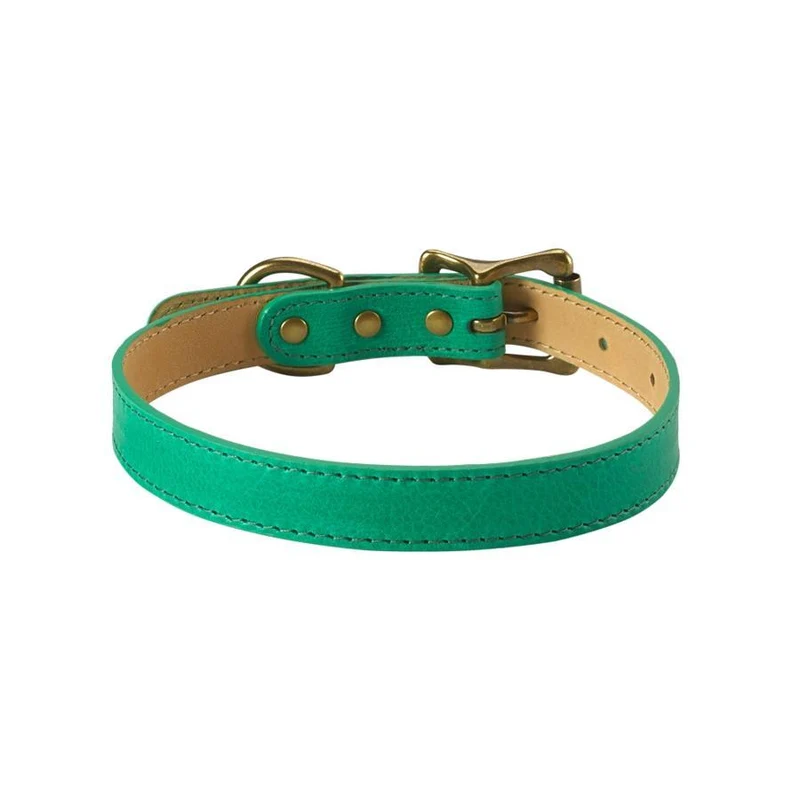Italian Leather "Small" Dog Collar - Personalized