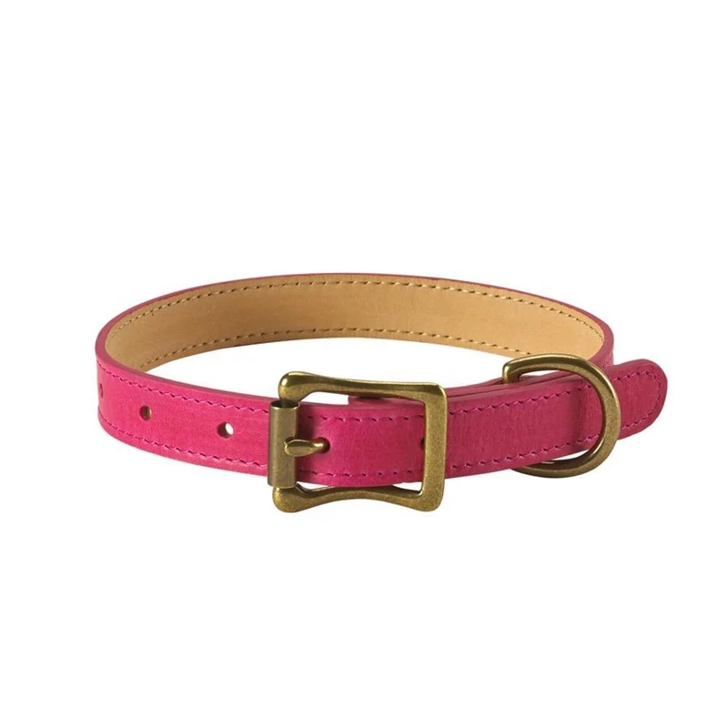 Italian Leather "Small" Dog Collar - Personalized
