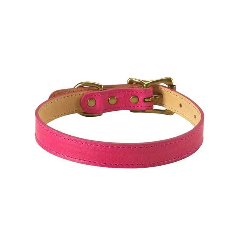 Italian Leather "Small" Dog Collar - Personalized