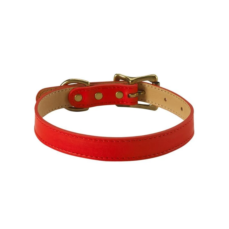 Italian Leather "Small" Dog Collar - Personalized