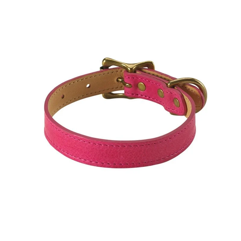 Italian Leather "Petite" Dog Collar - Personalized
