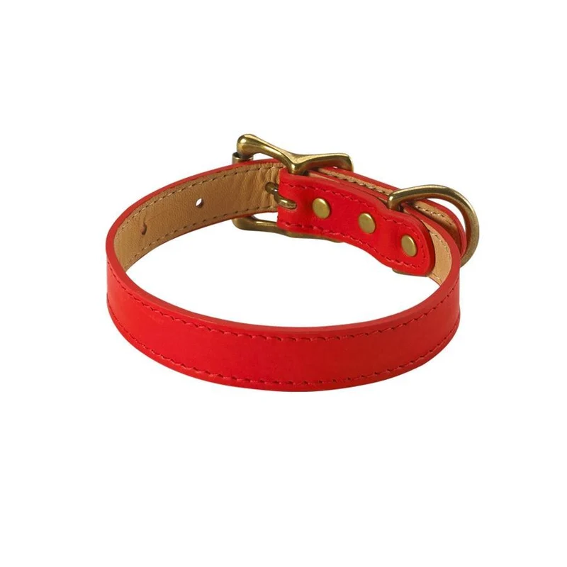 Italian Leather "Petite" Dog Collar - Personalized