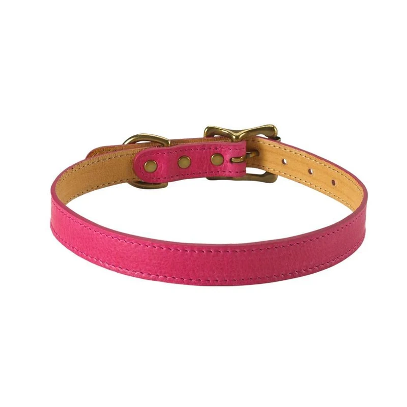 Italian Leather "Medium" Dog Collar - Personalized