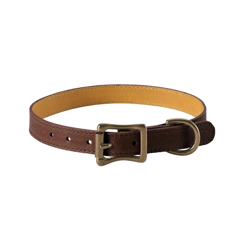 Italian Leather "Medium" Dog Collar - Personalized