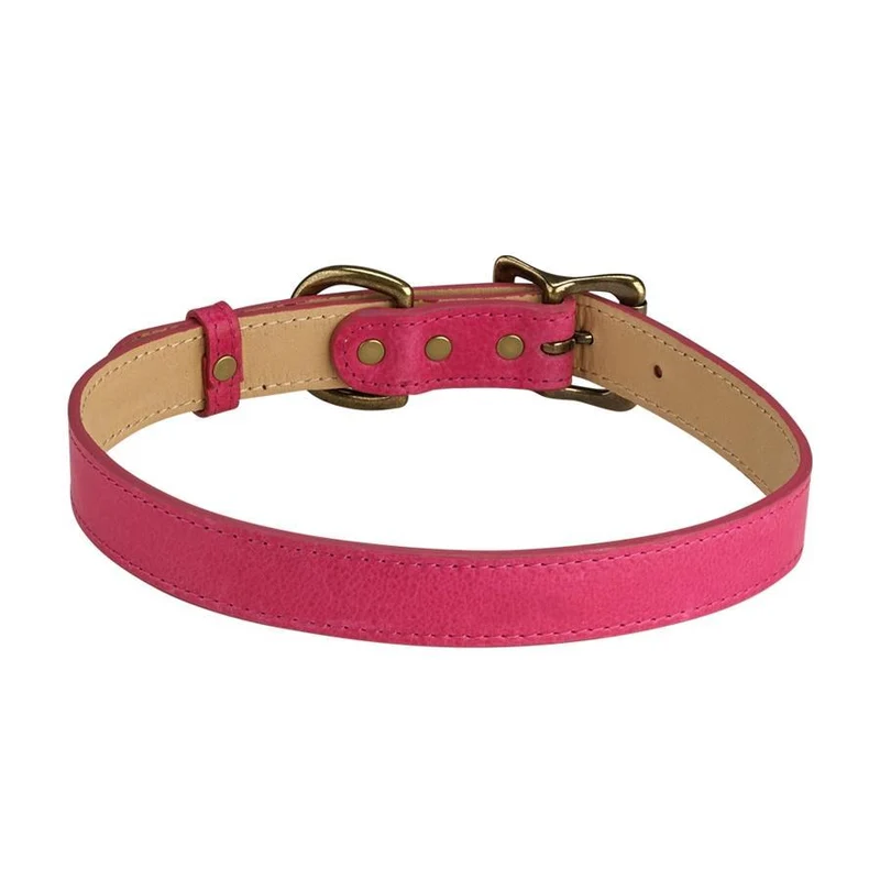 Italian Leather "Large" Dog Collar - Personalized