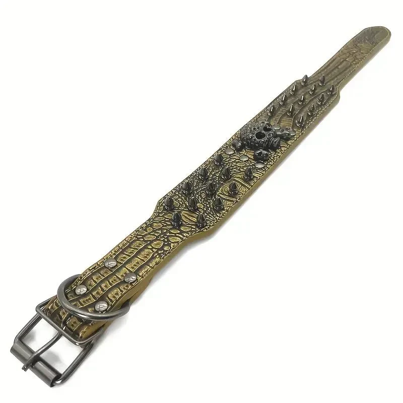 Collier Simili Cuir Clouté Réglable Molosse