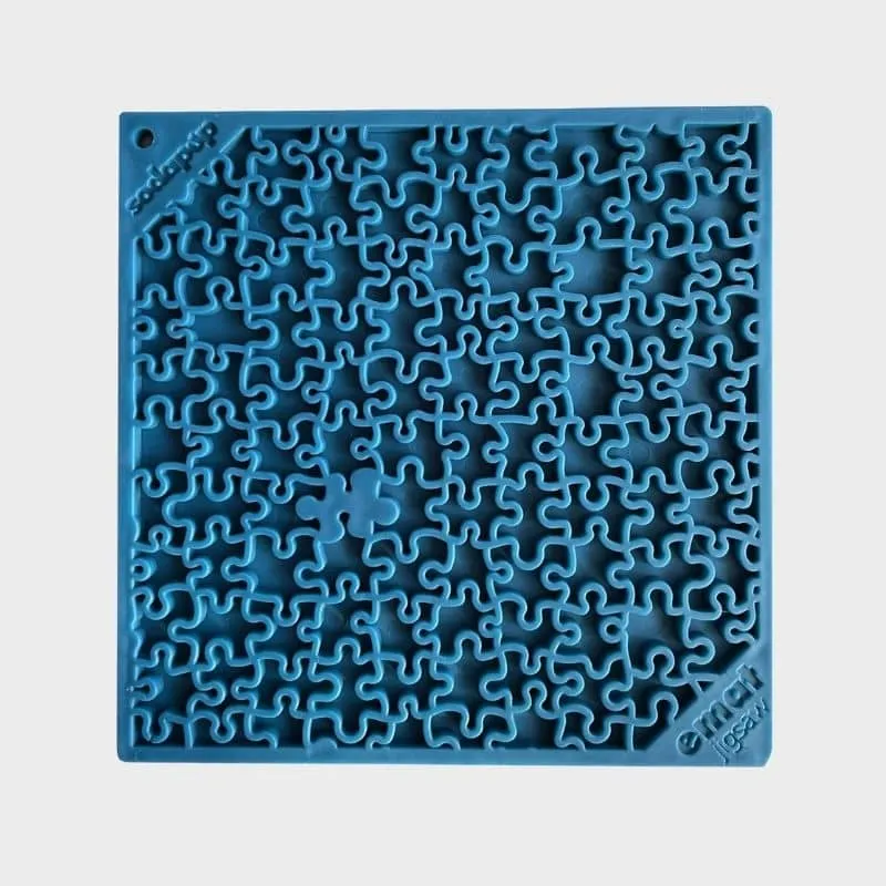 TAPIS DE LÉCHAGE ET D’OCCUPATION POUR CHIEN ET CHAT - MOTIF PUZZLE BLEU