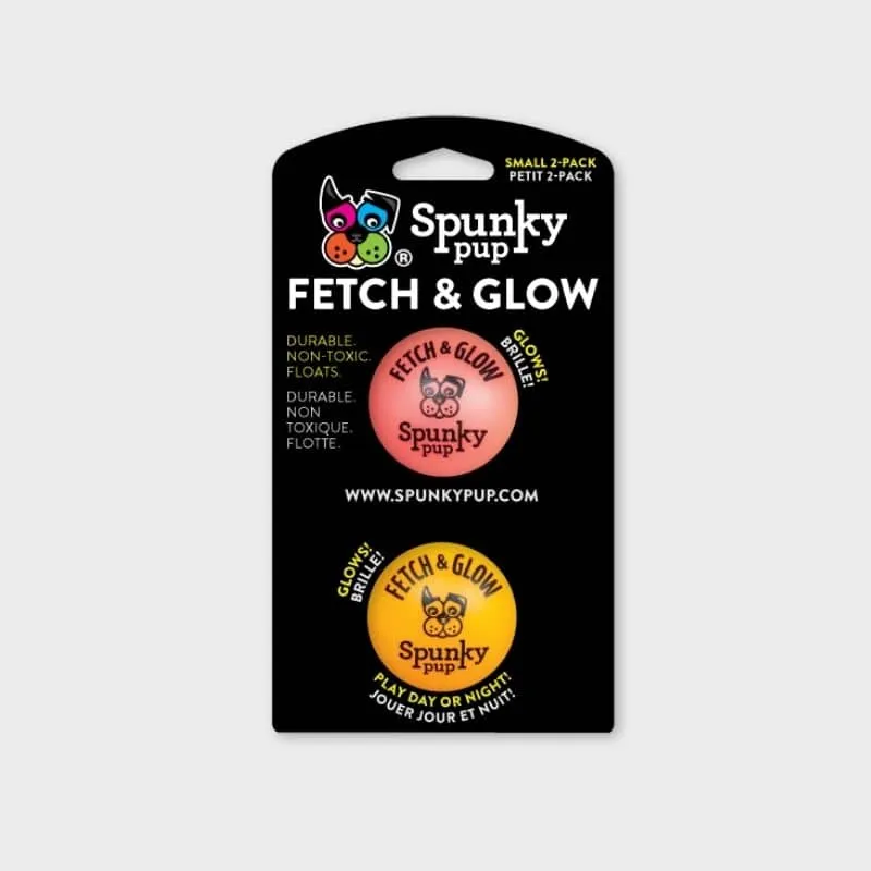 LOT DE 2 BALLES PHOSPHORESCENTES POUR CHIEN TAILLE S - FETCH & GLOW (BRILLE DANS LE NOIR)