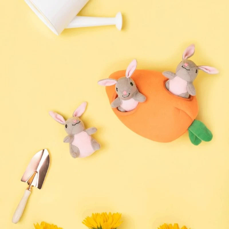 JOUET D’OCCUPATION INTERACTIF POUR CHIEN - CAROTTE ET LAPINS 🥕🐰