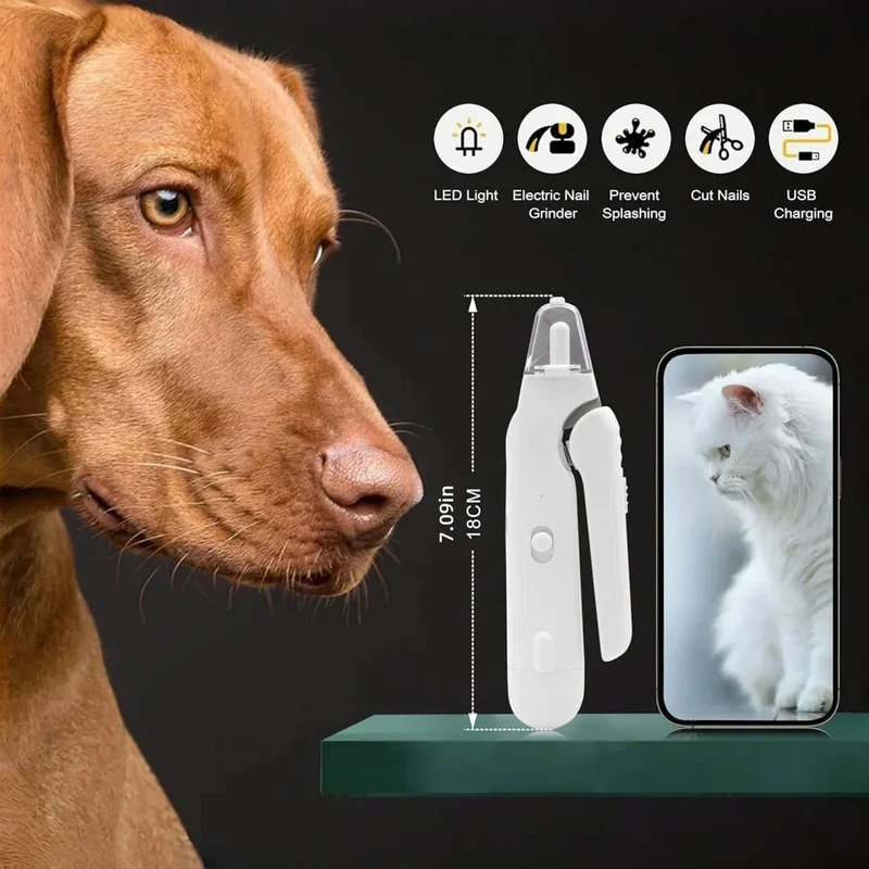 Coupe-Ongles Électrique LED Chien