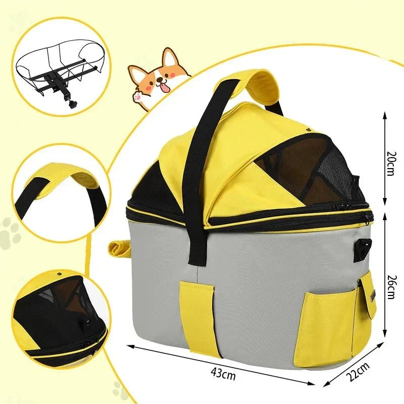 Panier Vélo Transport Gros Chien Sécurisé
