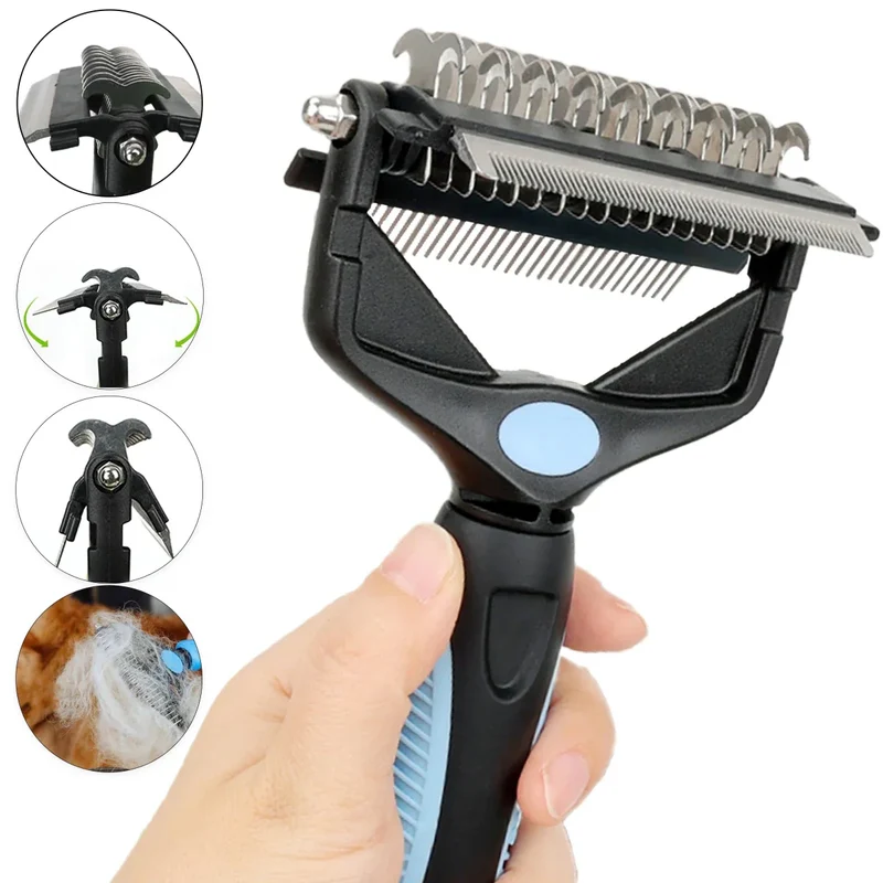 Brosse Toilettage 3-en-1 Inox Démêlante