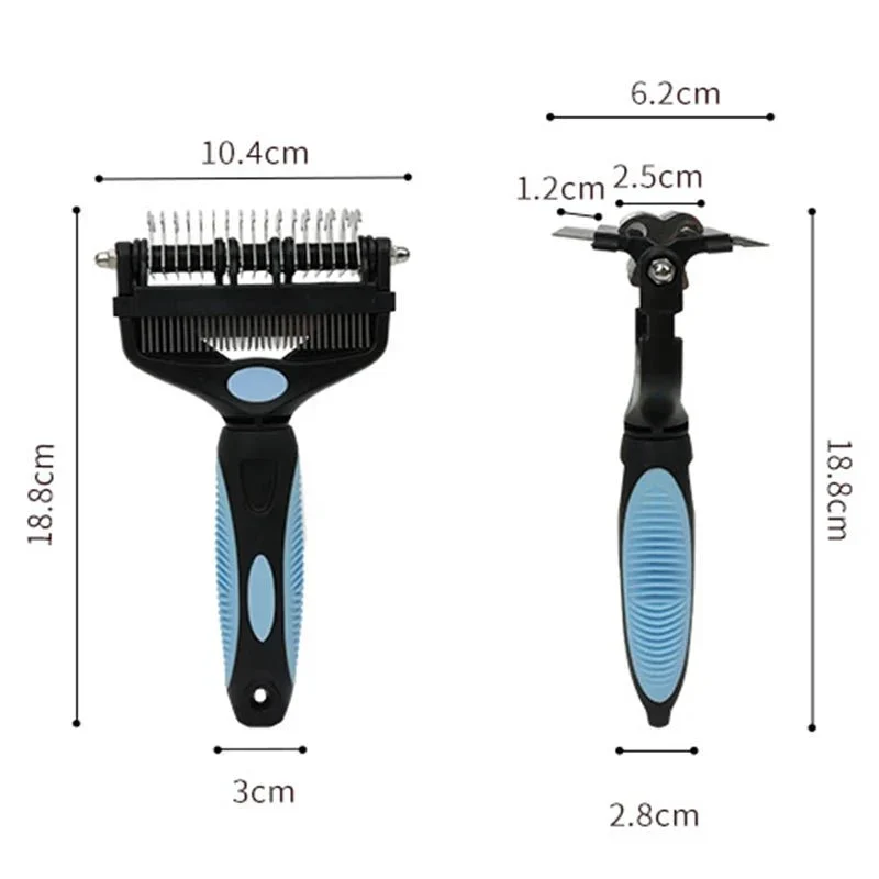 Brosse Toilettage 3-en-1 Inox Démêlante