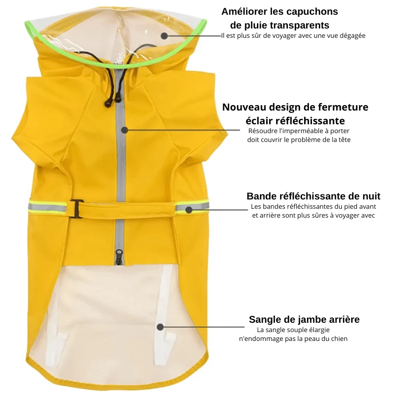 Imperméable Jaune Voyant Gros Chien 5XL