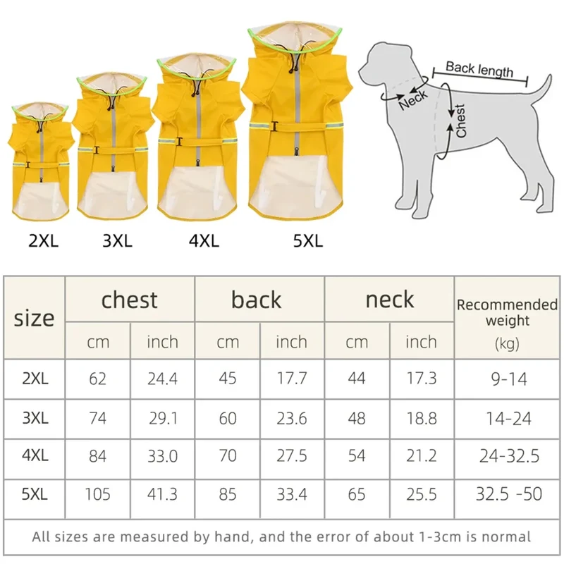Imperméable Jaune Voyant Gros Chien 5XL