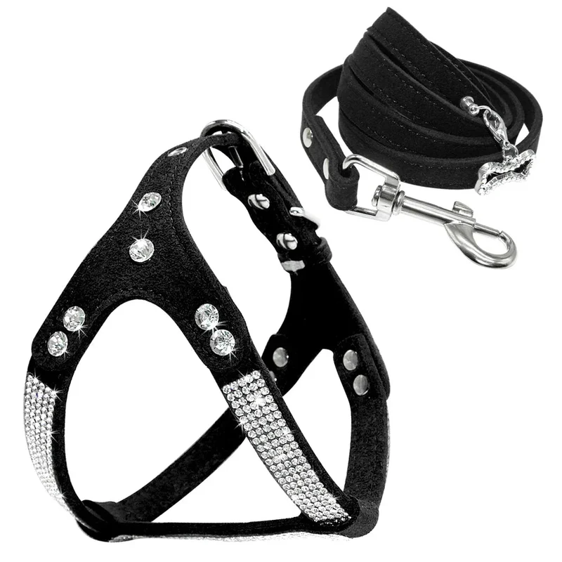 Harnais Strass Set Avec Laisse Petit Chien