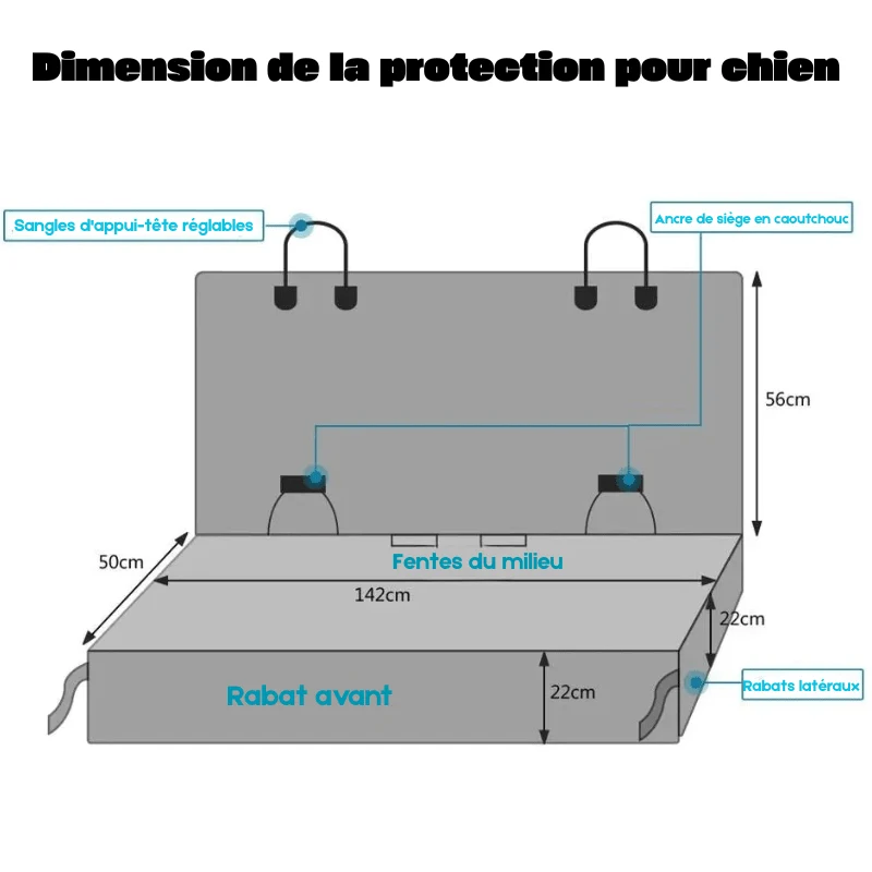 Protège-Siège Voiture Gros Chien Ceinture
