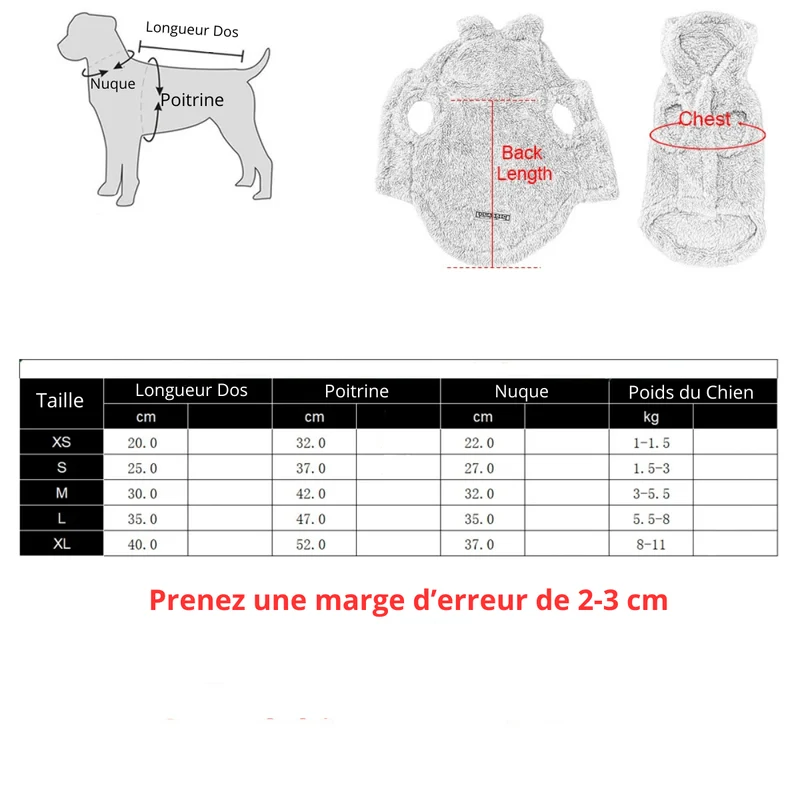 Pull Polaire Doux Petit Chien