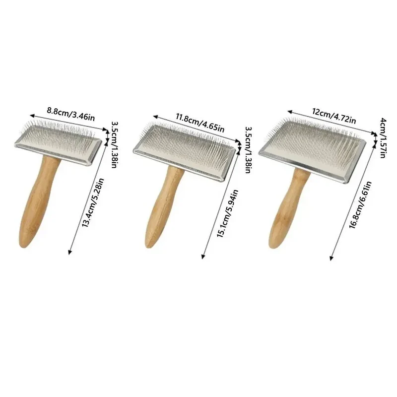 Brosse Slicker Démêlante Manche Bambou Chien