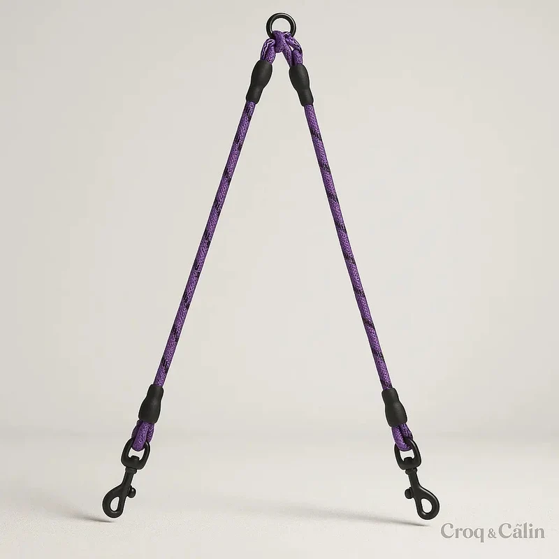 Laisse Double Nylon Réglable Chien