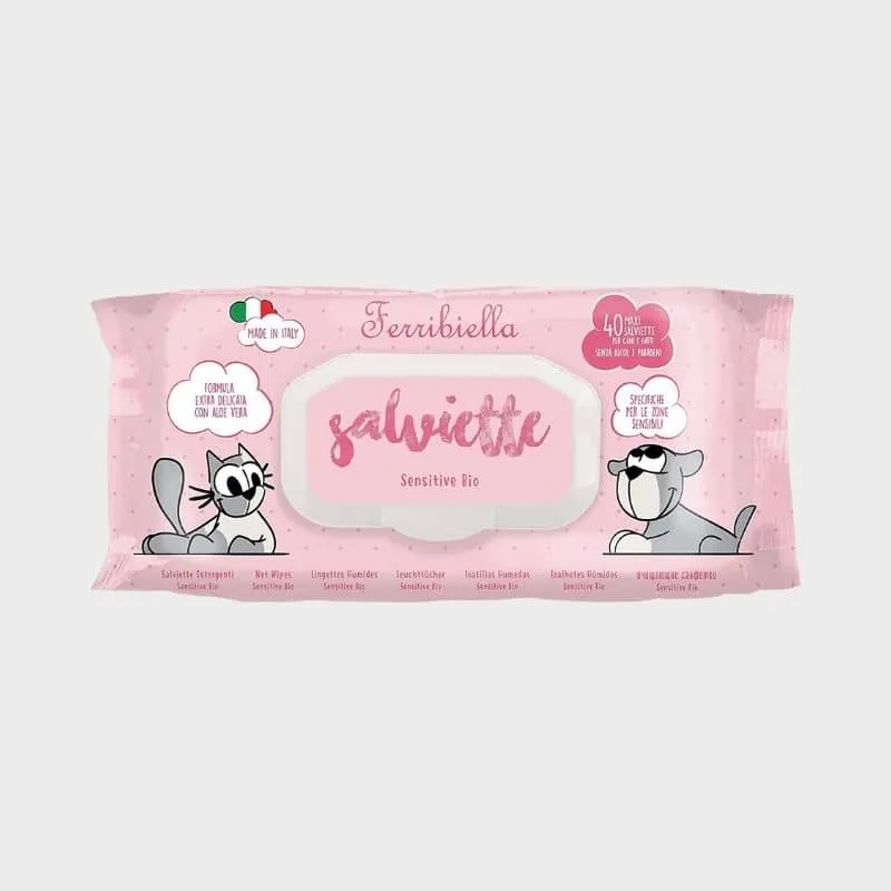 LINGETTES NETTOYANTES SENSITIVE BIO - POUR CHIEN ET CHAT