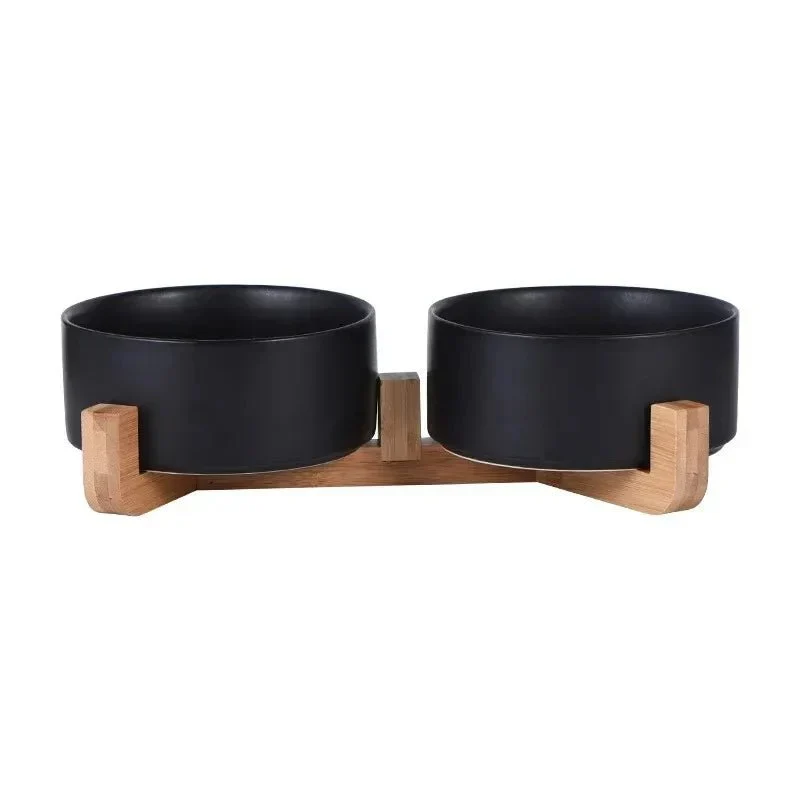 Gamelle Double Céramique Bois Chien Design