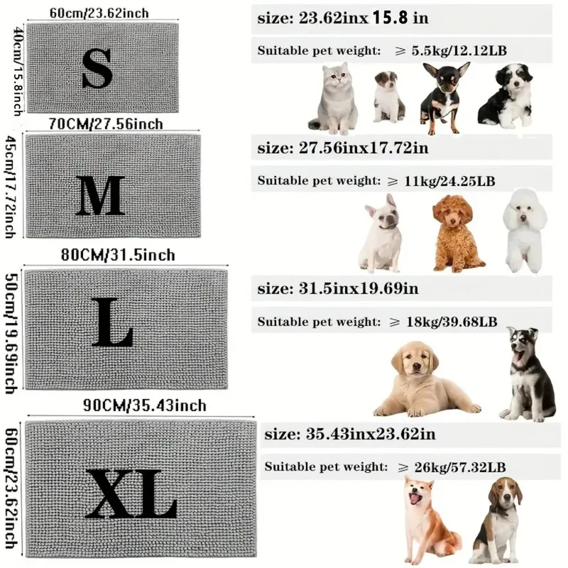 Tapis Pattes Absorbant Antidérapant Gros Chien