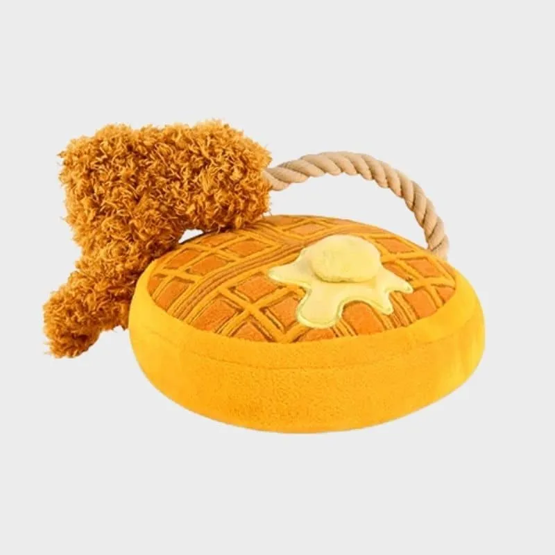PELUCHE POUR CHIEN - GAUFRE AU POULET 🧇🍗 (2 TAILLES DISPO)
