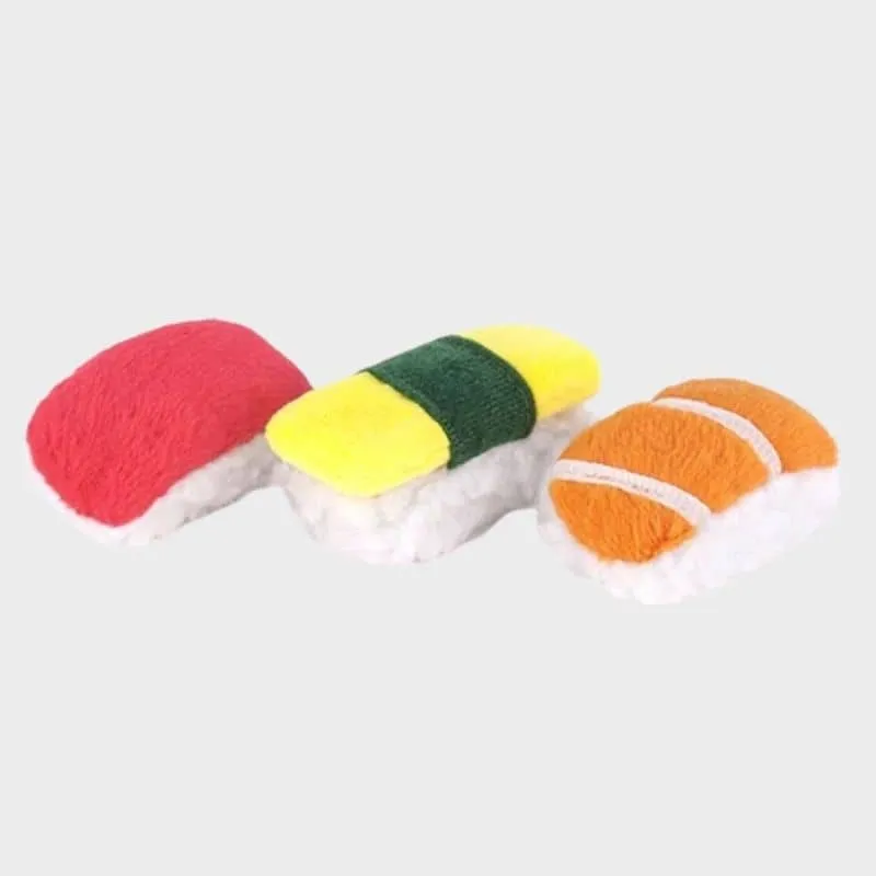 JOUET POUR CHAT À L’HERBE À CHAT - TRIO DE SUSHI 🍣