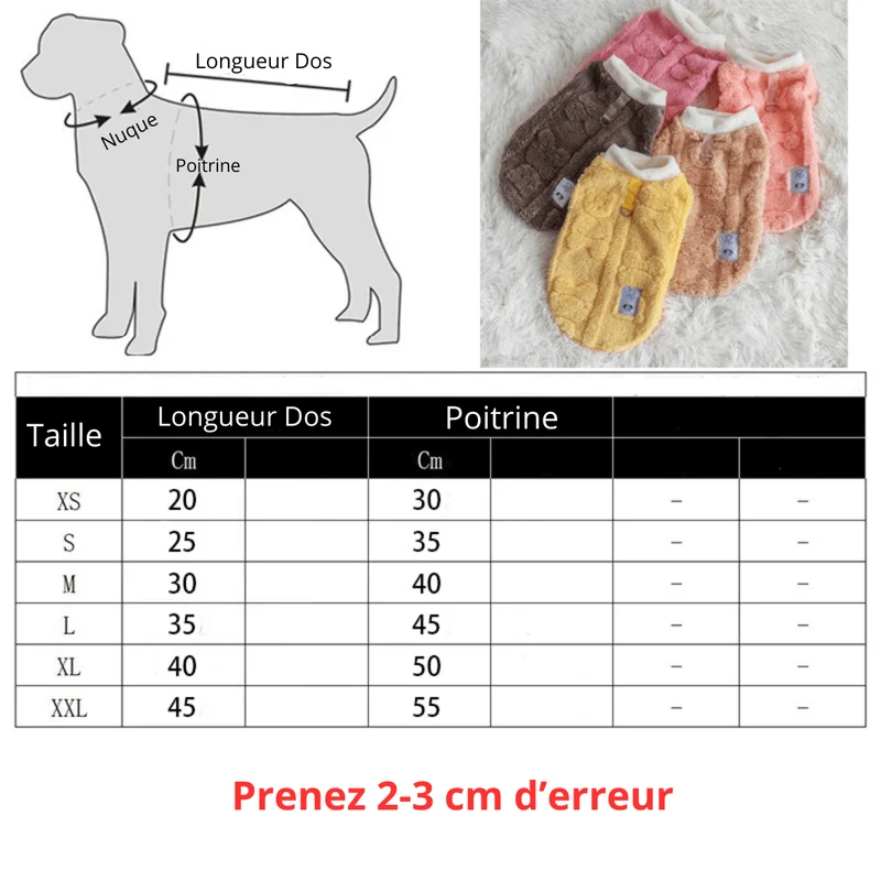 Pull Polaire Hiver Petit Chien Teckel