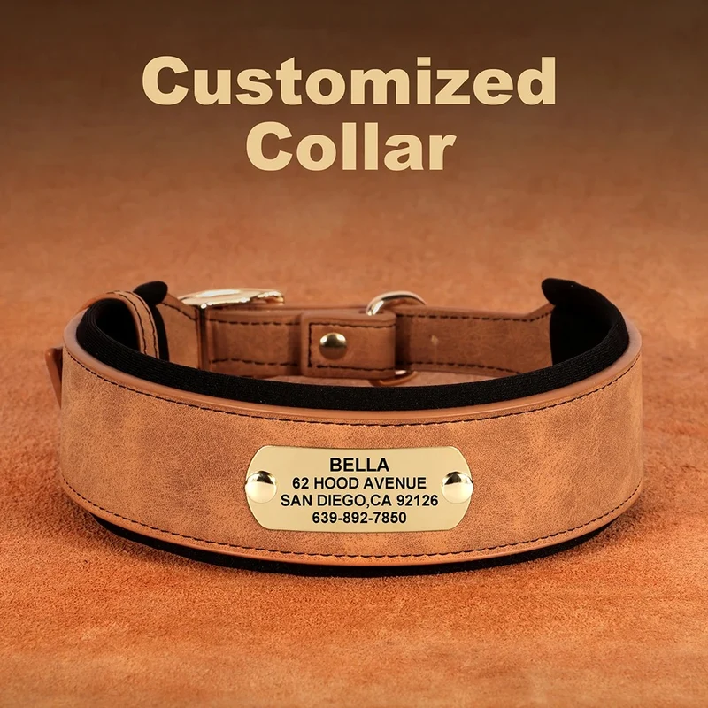 Collier Cuir Personnalisé Renforcé Gros Chien