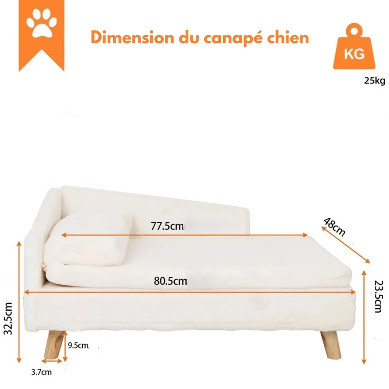 Canapé Luxe Doux Petit Chien Confort