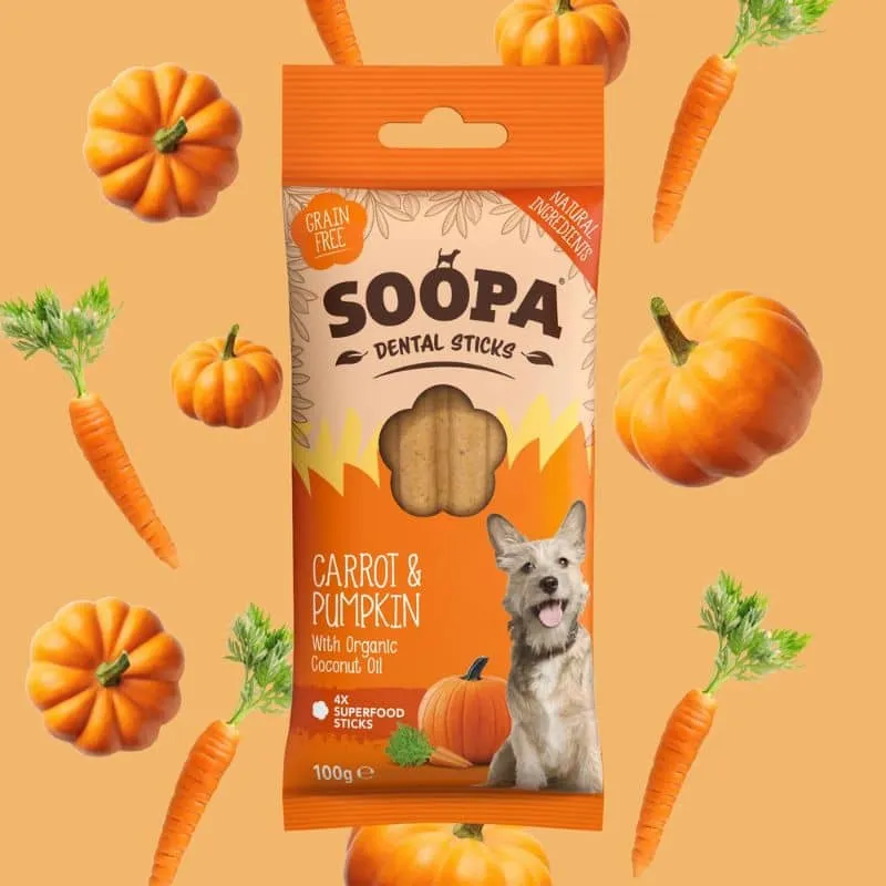 BÂTONNETS DENTAIRES À MÂCHER POUR CHIEN - CAROTTE ET CITROUILLE