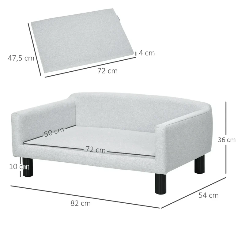 Canapé Premium Velours Gris Chien Luxe