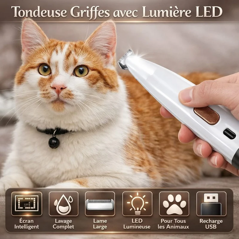 Mini Tondeuse Précision LED Chien Chat