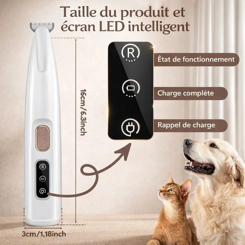 Mini Tondeuse Précision LED Chien Chat