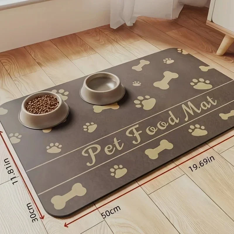 Tapis Gamelles Antidérapant Absorbant Chien