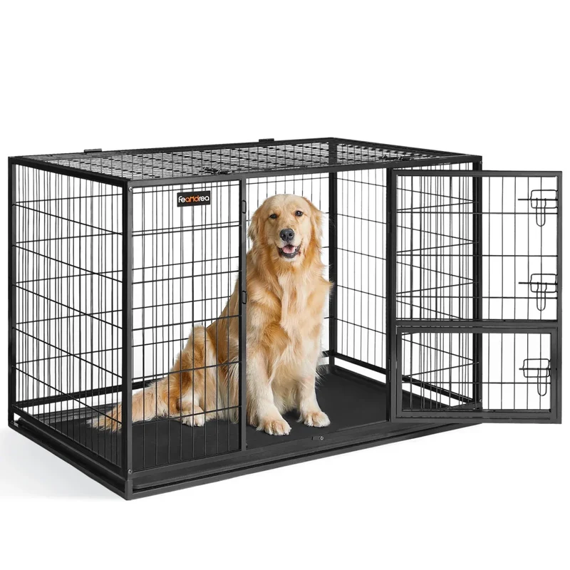 Cage Renforcée Grand Chien Noir ou Gris