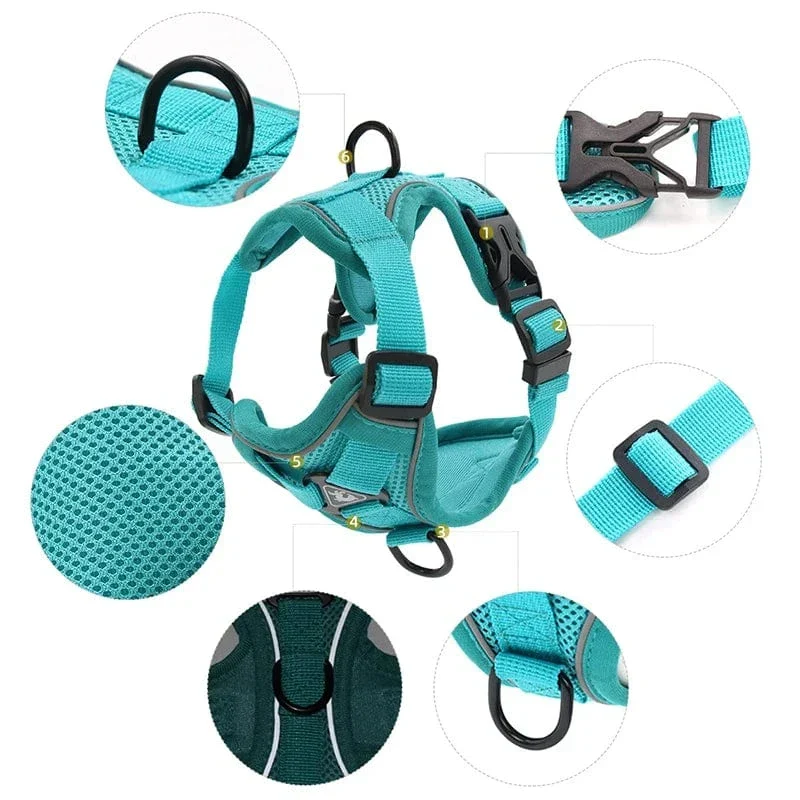 Harnais Réfléchissant Ajustable Chien 6 Coloris