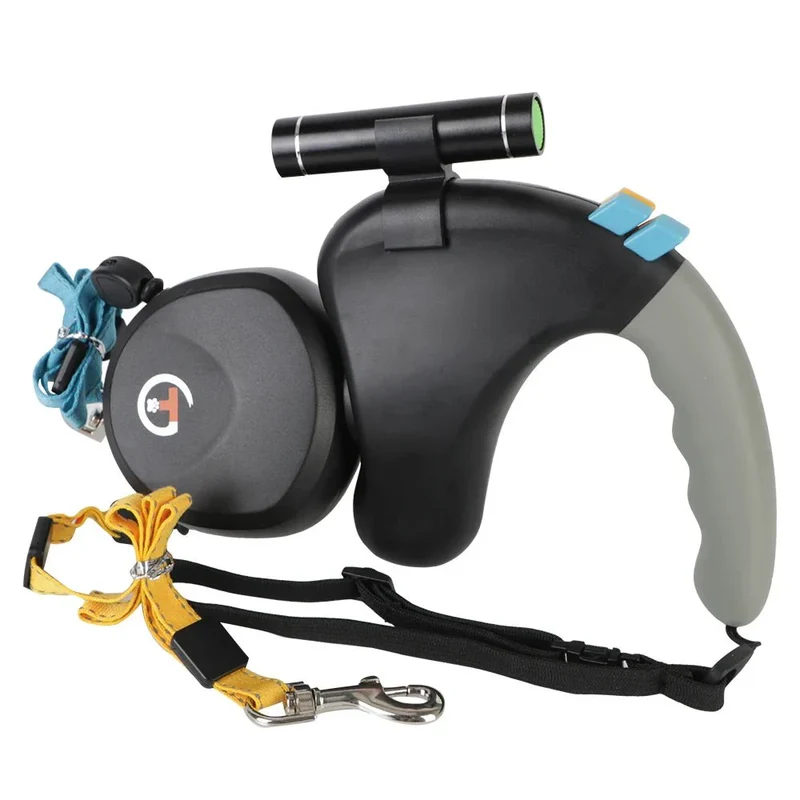 Laisse Enrouleur Double avec Lampe LED