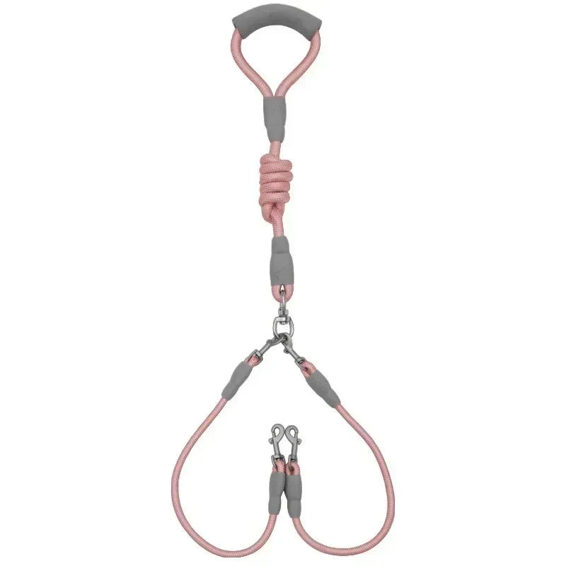 Laisse Double Nylon Réglable 2 Chiens