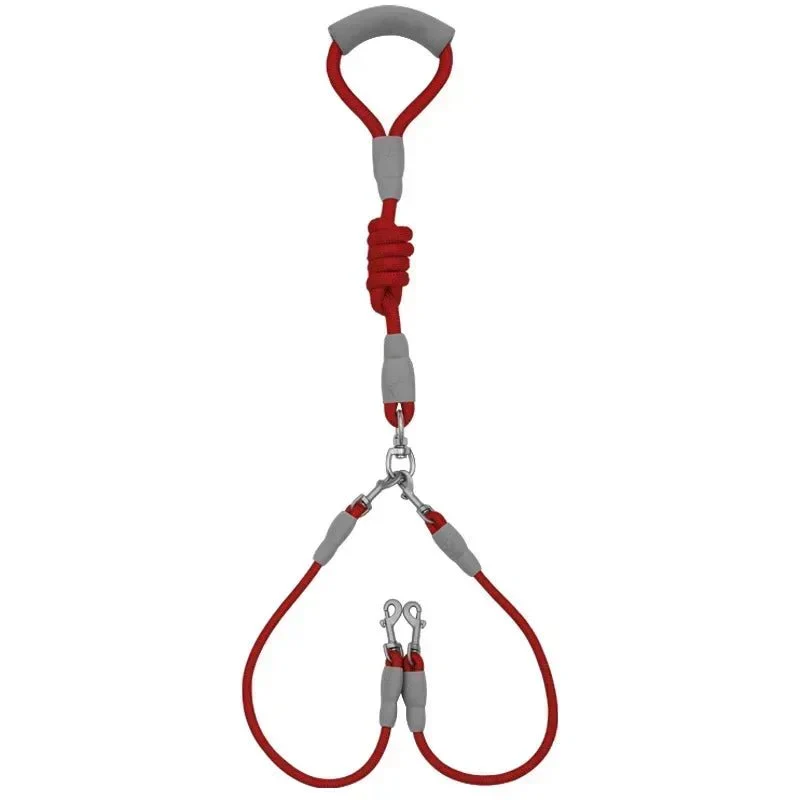 Laisse Double Nylon Réglable 2 Chiens
